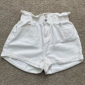 White High-Waisted Women's Shorts